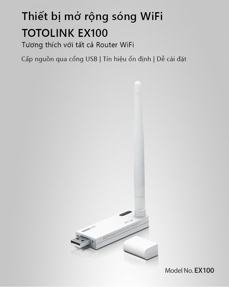 Bộ thu phát Totolink EX100 150Mbps (cổng USB)