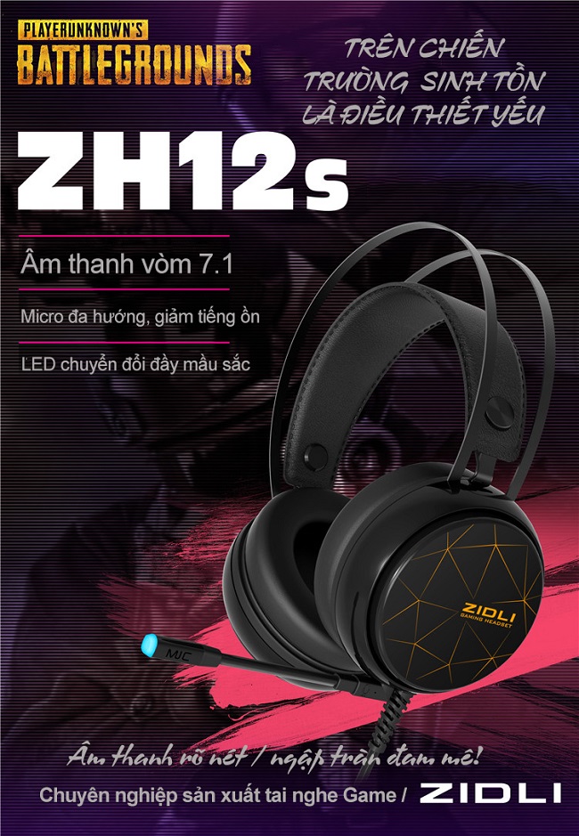 Tai nghe Zidli ZH12S RGB Gaming (Đen)