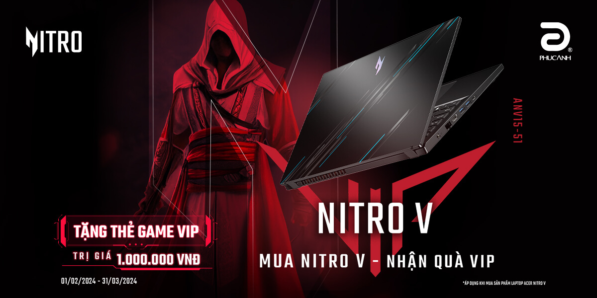 Mua Laptop Acer Nitro V - Nhận ngay Quà VIP