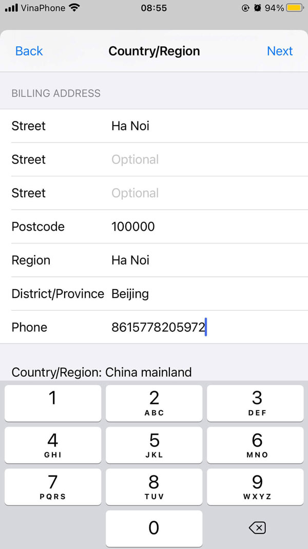 đổi vùng iphone