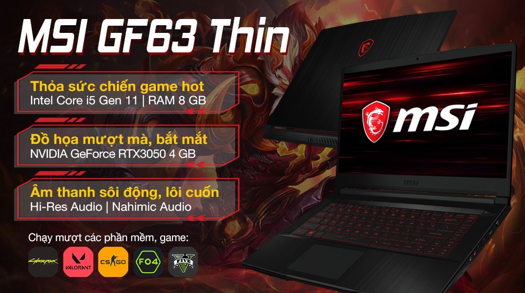 MSI Gaming GF63 Thin 11UC 443VN