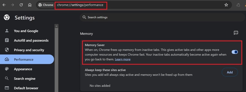cách xem lượng RAM mà Chrome sử dụng cho từng tab