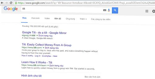 Xoay giao diện tìm kiếm của Google