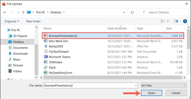 Mở file PowerPoint sang Google Slide bằng cách tải lên Google Drive