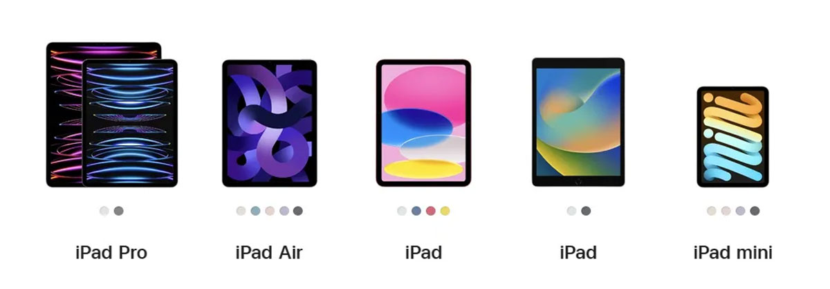 Các dòng iPad từ trước đến nay của Apple