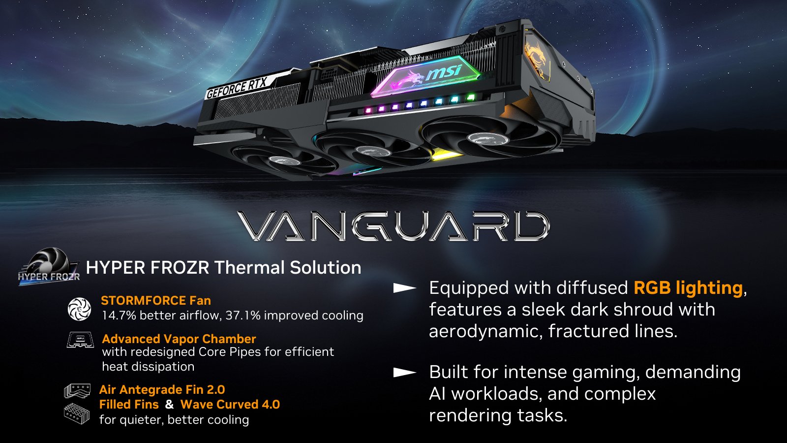 MSI ra mắt GPU GeForce RTX 50 SUPRIM, GAMING, VENTUS và VANGUARD