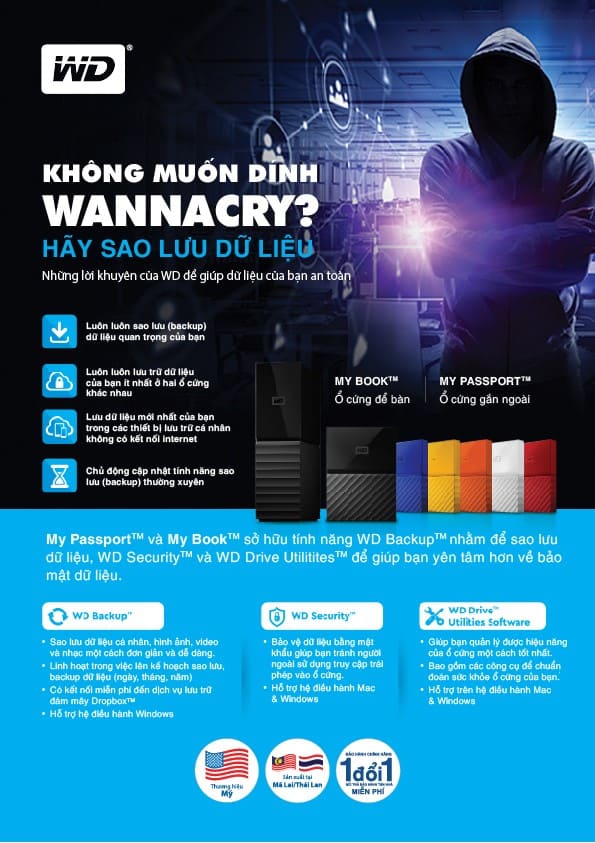 Cùng WD đẩy lùi Virus WannaCry - Đảm bảo dữ liệu luôn được an toàn