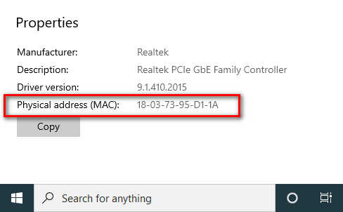 Cách tìm địa chỉ MAC trên bằng Settings