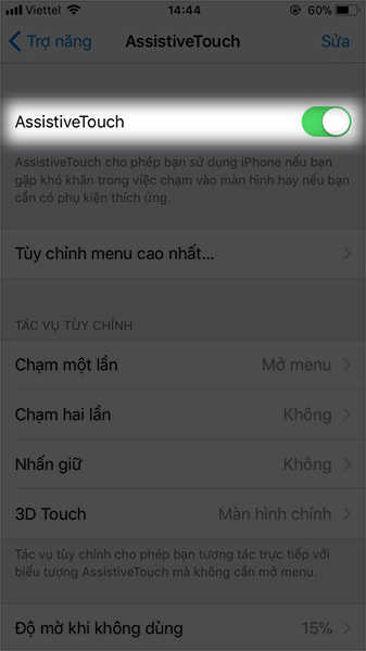 Mẹo sử dụng Assistive Touch trên iOS 11.1 thay thế phím Home thật
