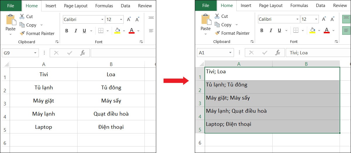 Sử dụng gộp ô bằng Merge Cells for Excel 4