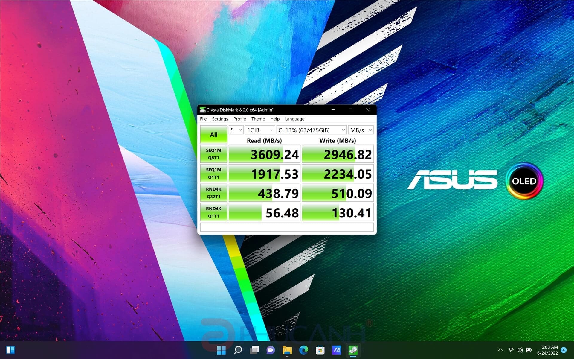 tốc độ ổ cứng Asus Vivobook Pro M7600QC
