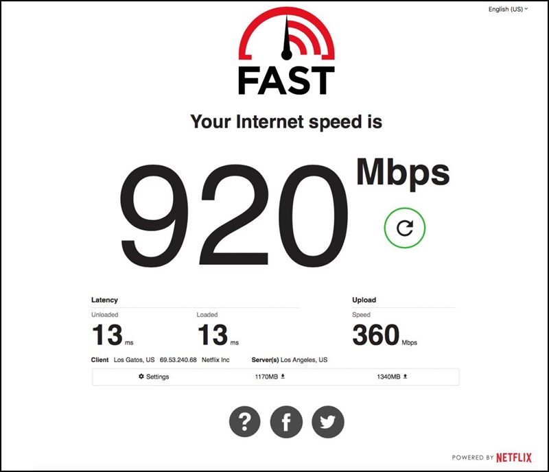 Ứng dụng kiểm tra tốc độ mạng FAST Speed Test