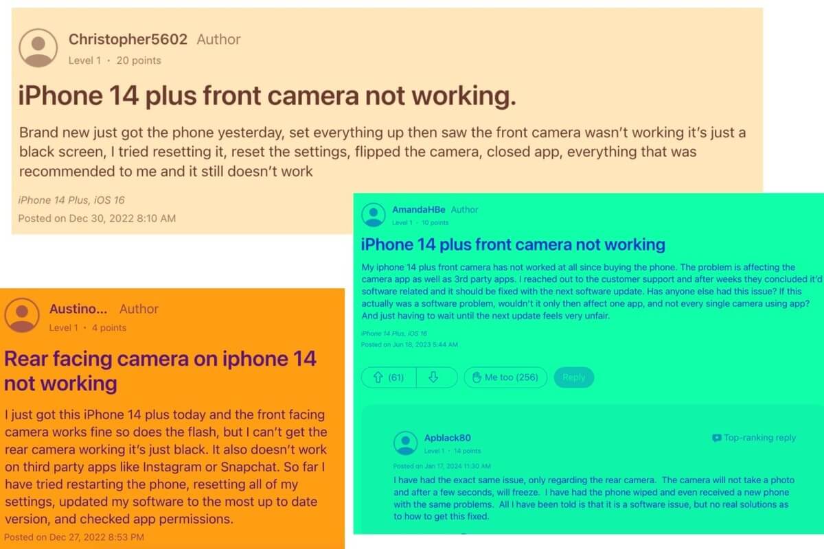 Apple cung cấp dịch vụ sửa chữa miễn phí cho iPhone 14 Plus bị lỗi camera