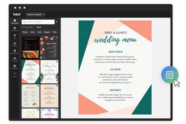 Fotor - Web thiết kế menu miễn phí hiện đại, dễ tiếp cận