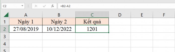 Hướng dẫn trừ hai ngày trong Excel