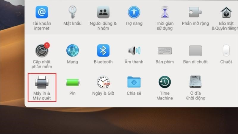 Kết nối máy in không dây với máy tính Macbook
