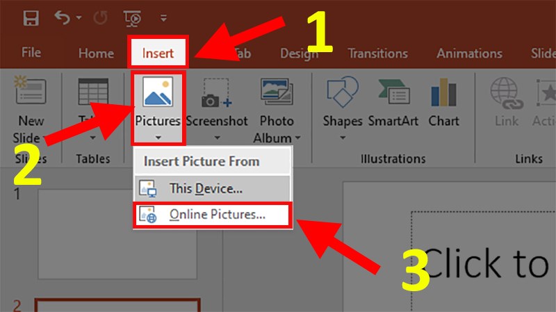 Hướng dẫn cách chèn ảnh Online vào Powerpoint 