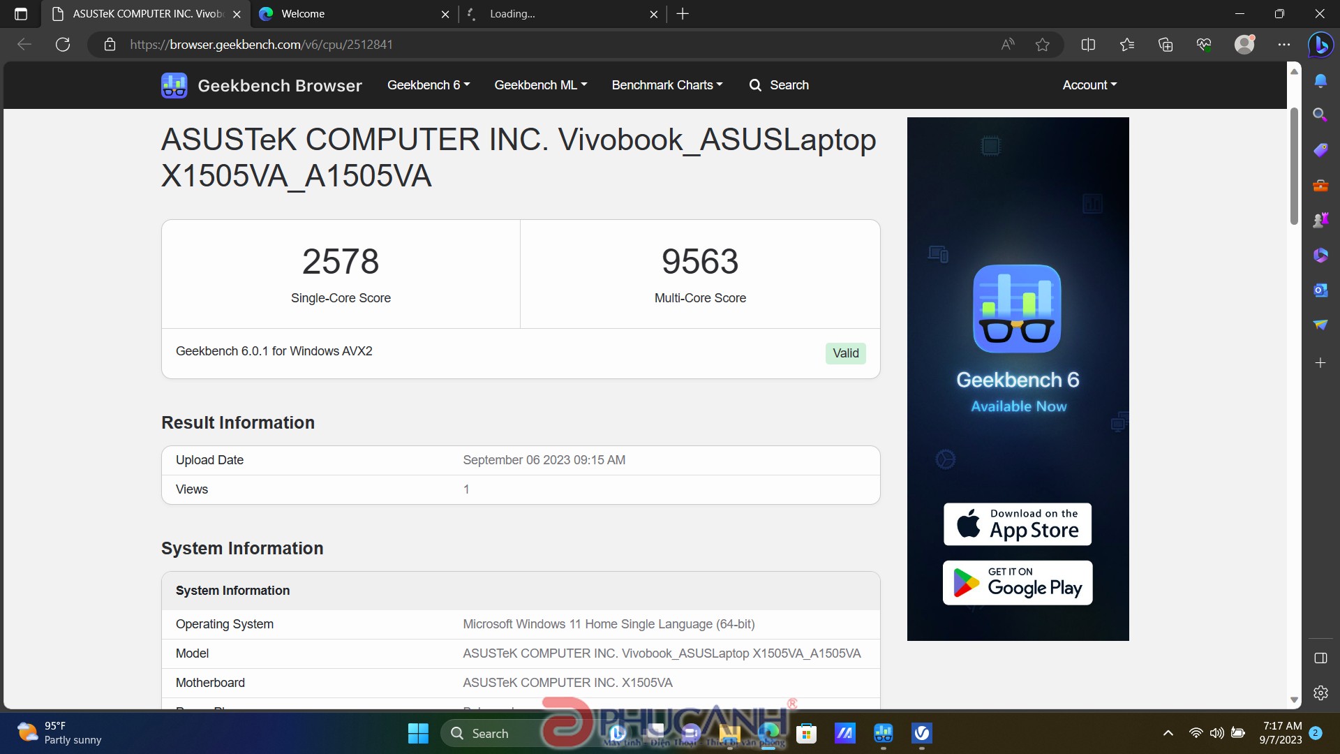hiệu năng trên Asus Vivobook 15 OLED A1505VA