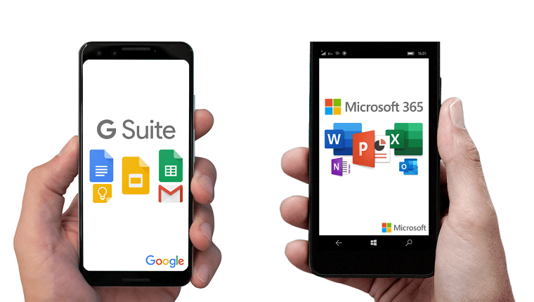 Phần mềm Microsoft Office 365 với G Suite