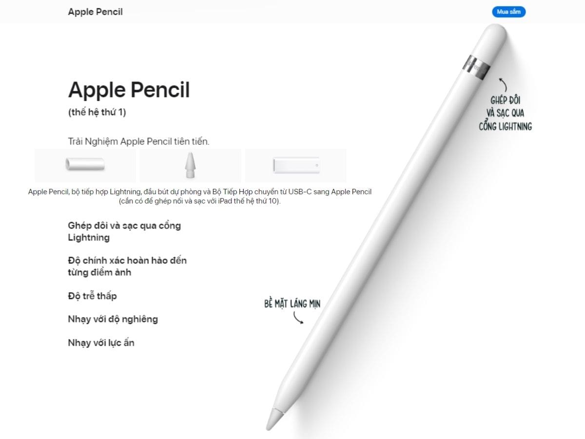 Apple Pencil 1 dùng được trên iPad nào?