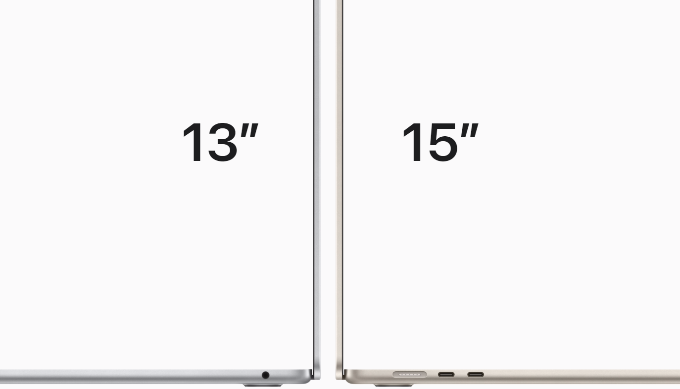 So sánh MacBook Air 15 inch và MacBook Air 13 inch M2
