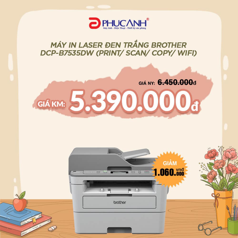 Máy in laser đen trắng Brother Đa chức năng DCP-B7535DW