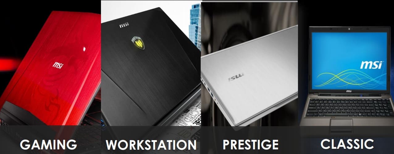 Phân loại các dòng sản phẩm laptop MSI