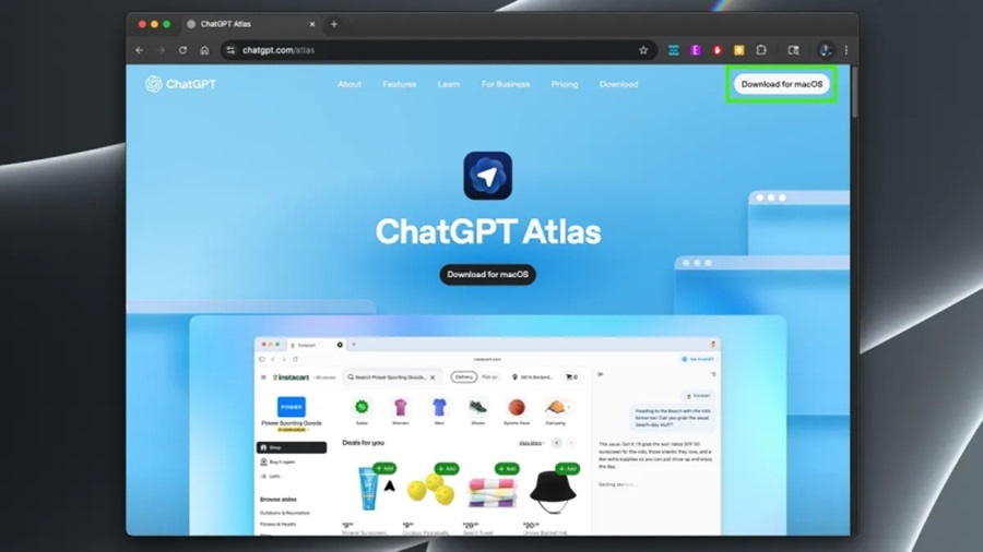 tải ChatGPT Atlas trên macOS