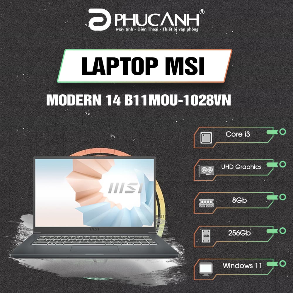 Laptop MSI Modern 14-B11MOU-1028VN
