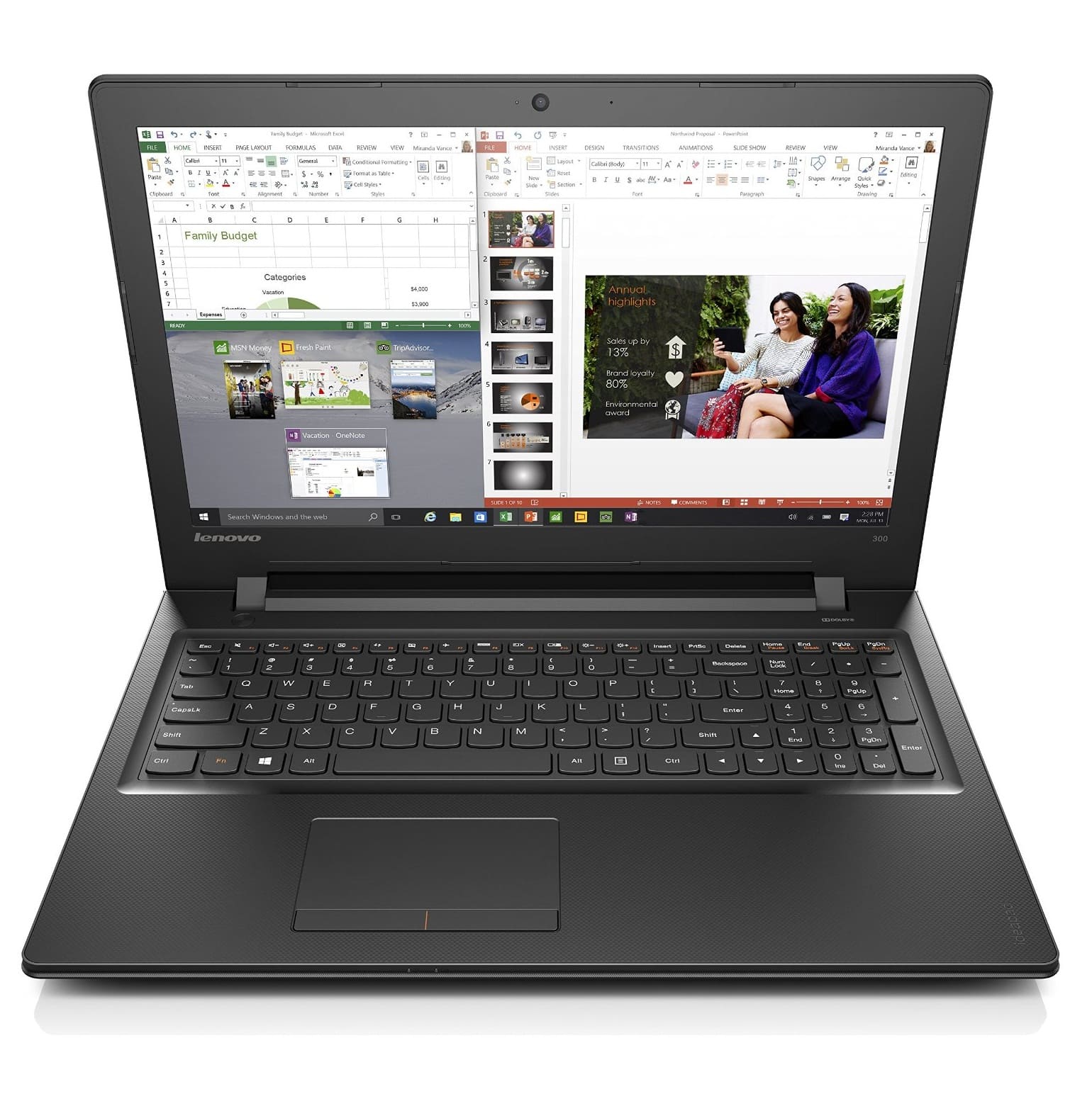 Laptop Lenovo IdeaPad 300 80Q7000KVN: Chip core i5 mạnh mẽ, thiết kế thanh thoát sang trọng