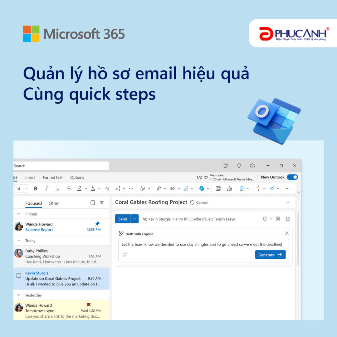 Quản lý công việc Outlook Microsoft 365