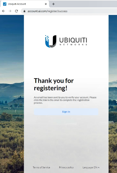 Tạo tài khoản Ubiquiti