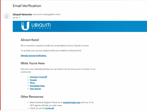 Tạo tài khoản Ubiquiti