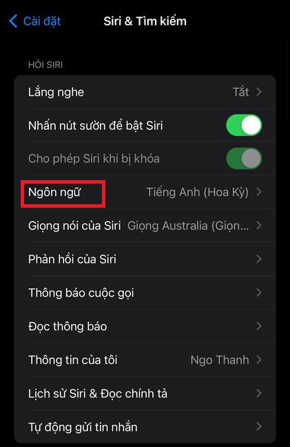 Hướng dẫn cách thay đổi ngôn ngữ Siri