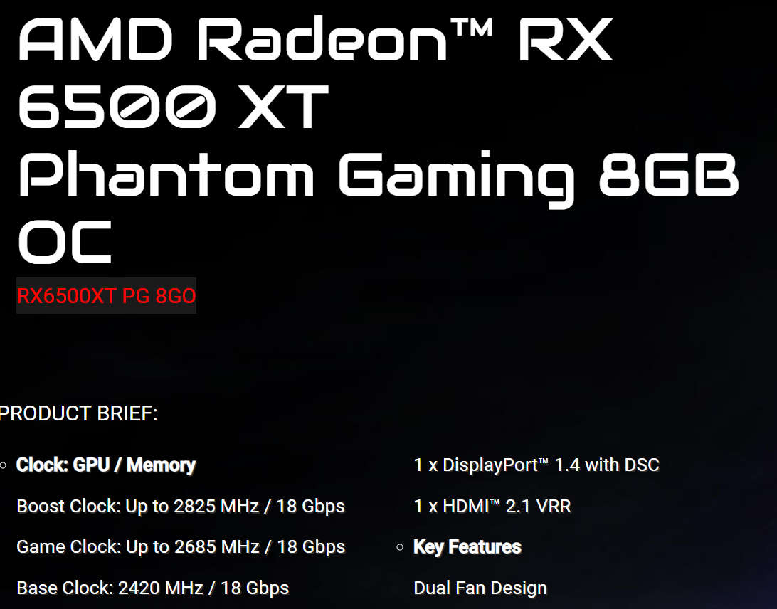 Radeon RX 6500XT với bộ nhớ 8GB