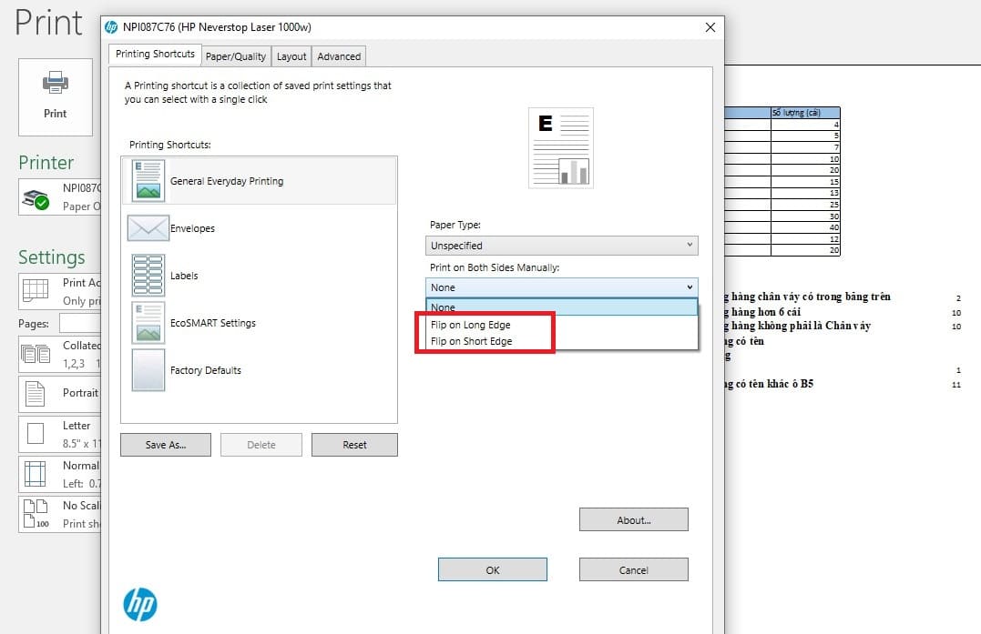 cách in 2 mặt giấy trong PDF Word Excel