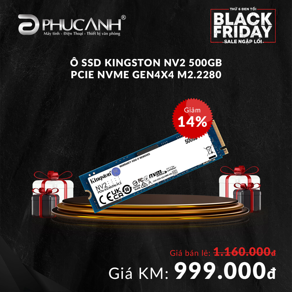 Ổ SSD Kingston NV2 500Gb PCIe NVMe Gen4x4 M2.2280