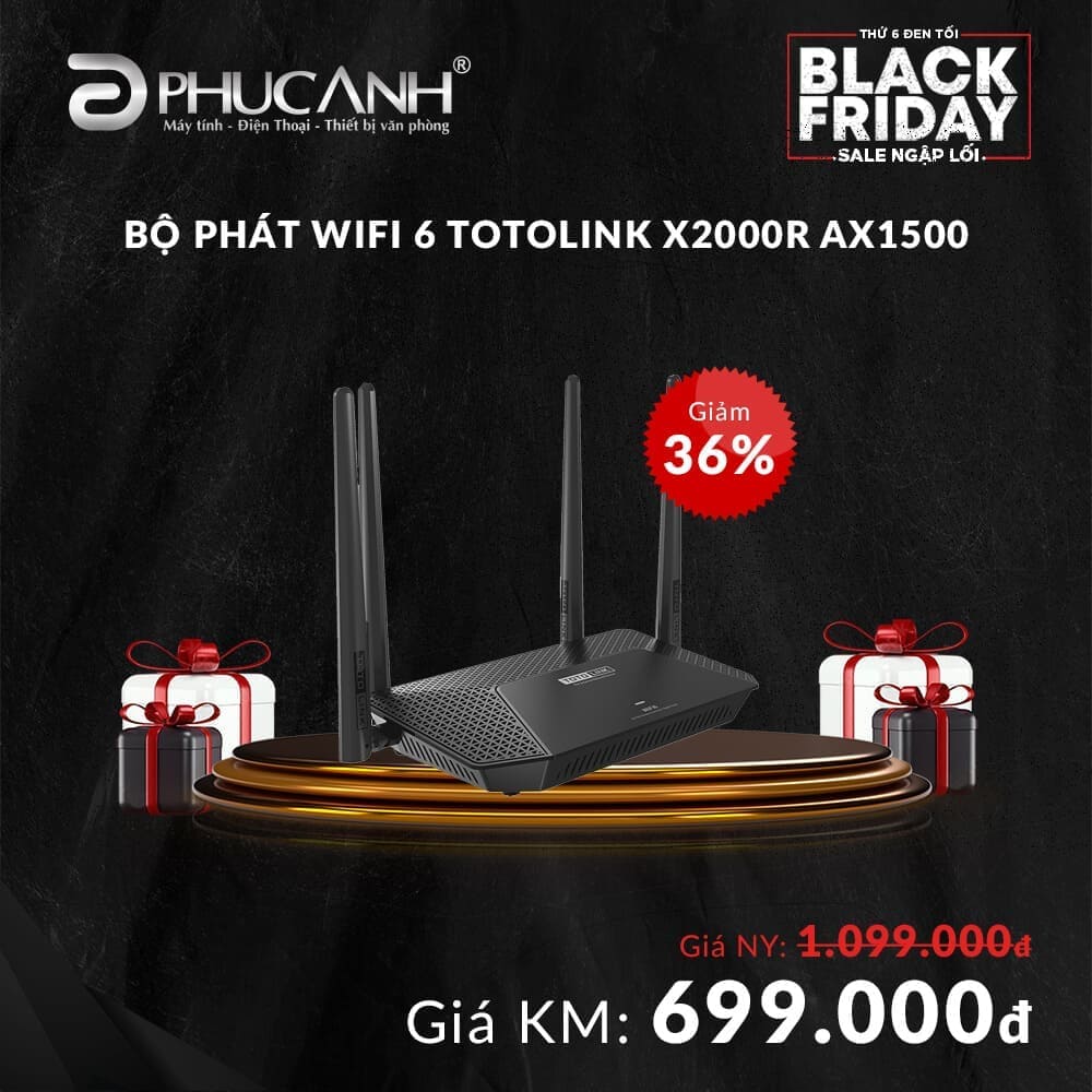 Bộ phát wifi 6 Totolink X2000R AX1500