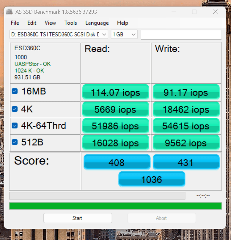 review SSD Transcend ESD360C