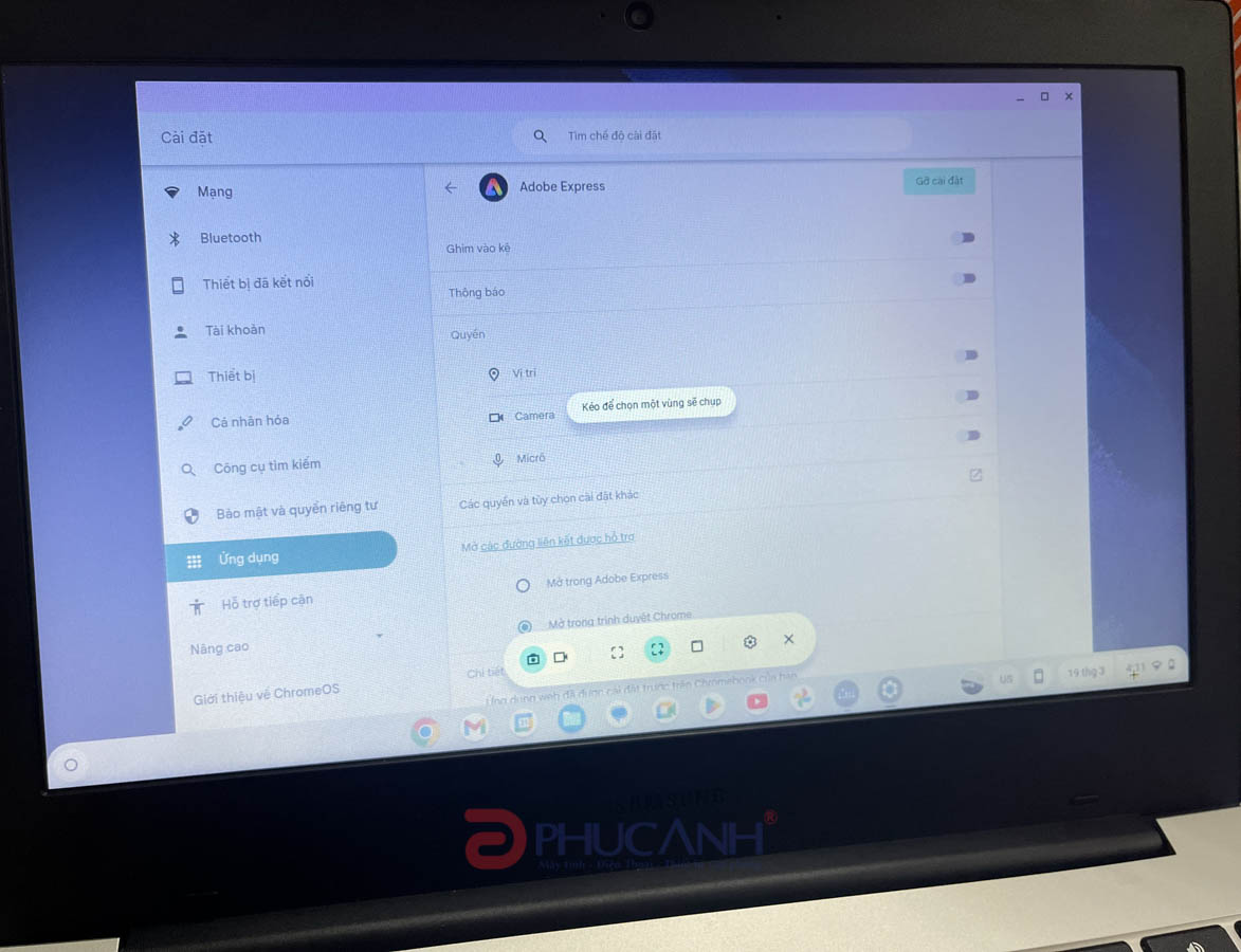 Chụp màn hình trên Chromebook