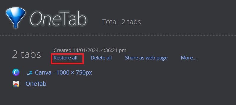 khôi phục các tab đang mở Chrome