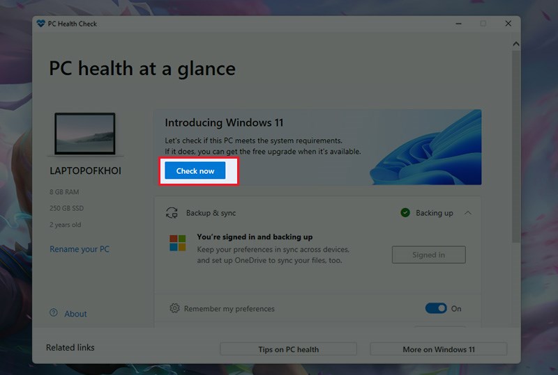 Windows PC Health Check
