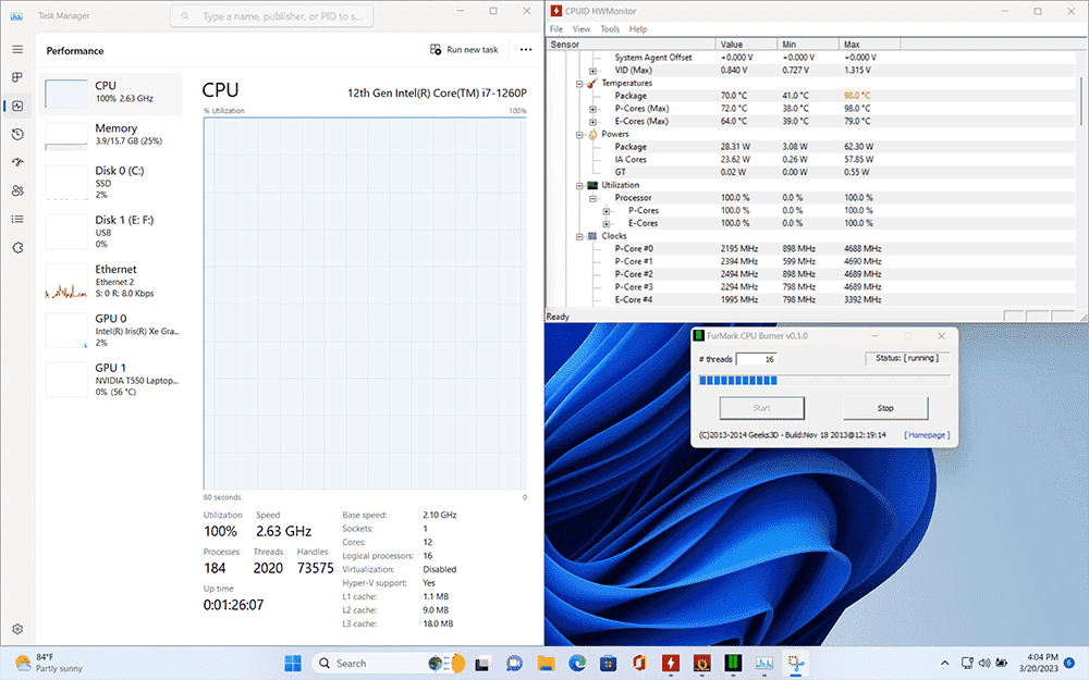 Hiệu năng Thinkpad P16s gen 1