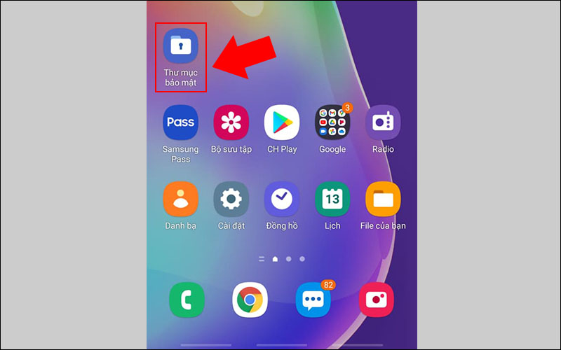 cài đặt Thư mục Bảo mật samsung