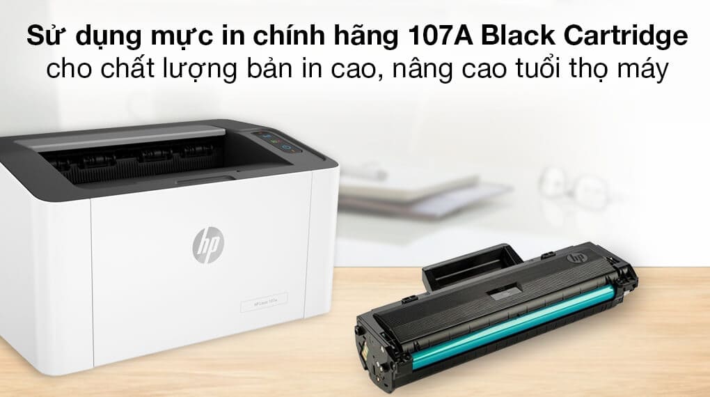 Máy in laser đen trắng HP 107W - 4ZB78A