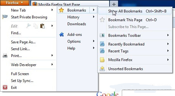 khôi phục Bookmark trên Firefox 