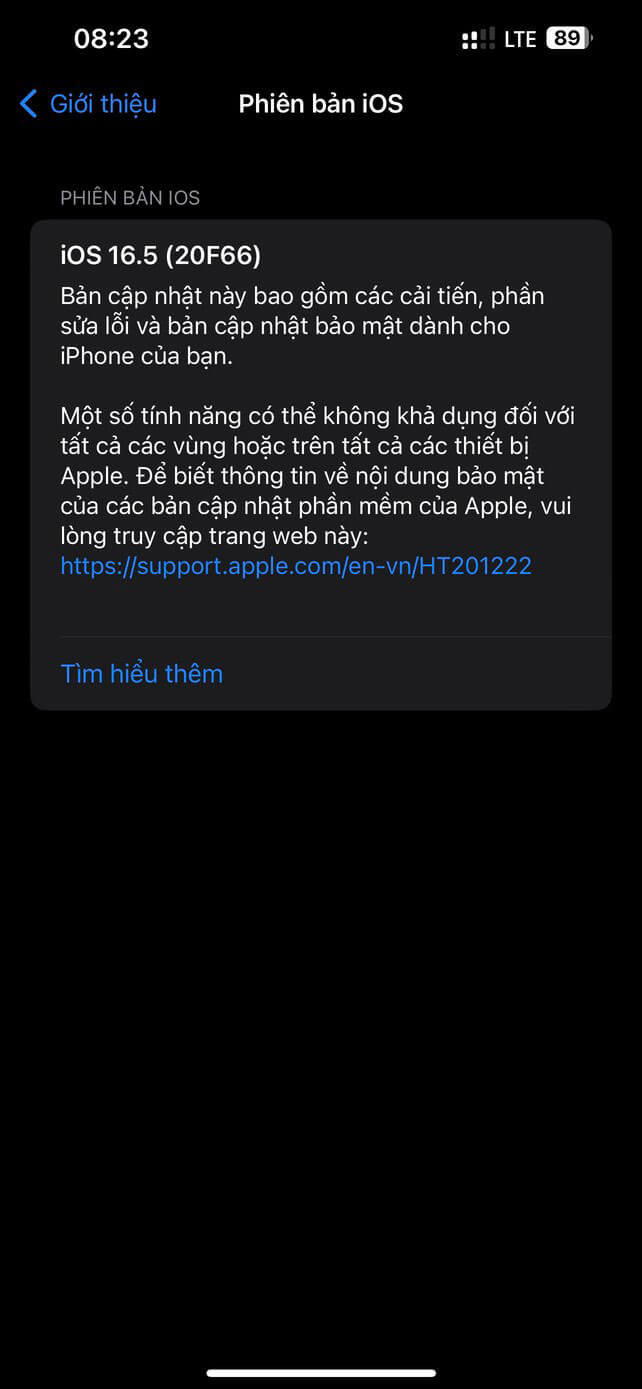 Trải nghiệm iOS 16.5