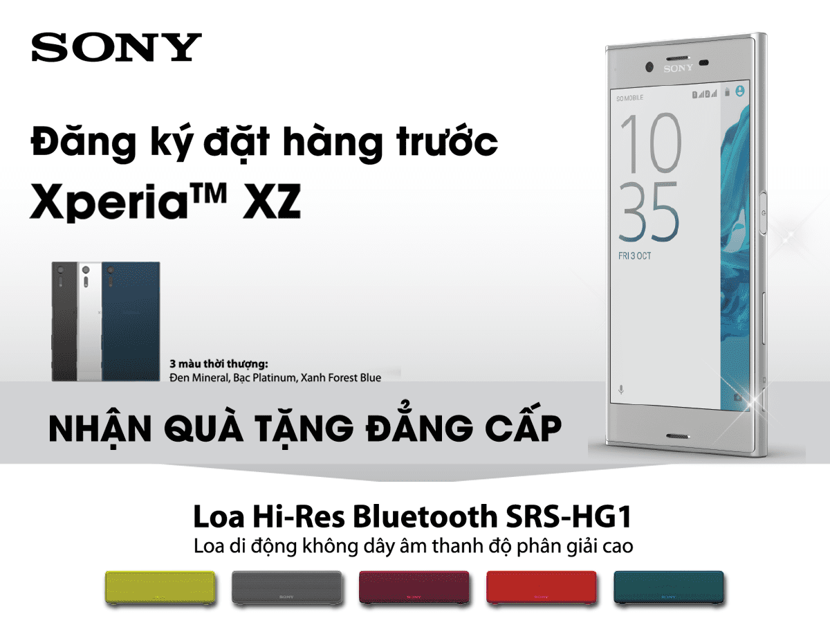 Đặt trước Sony Xperia XZ nhận quà siêu chất 4.290.000