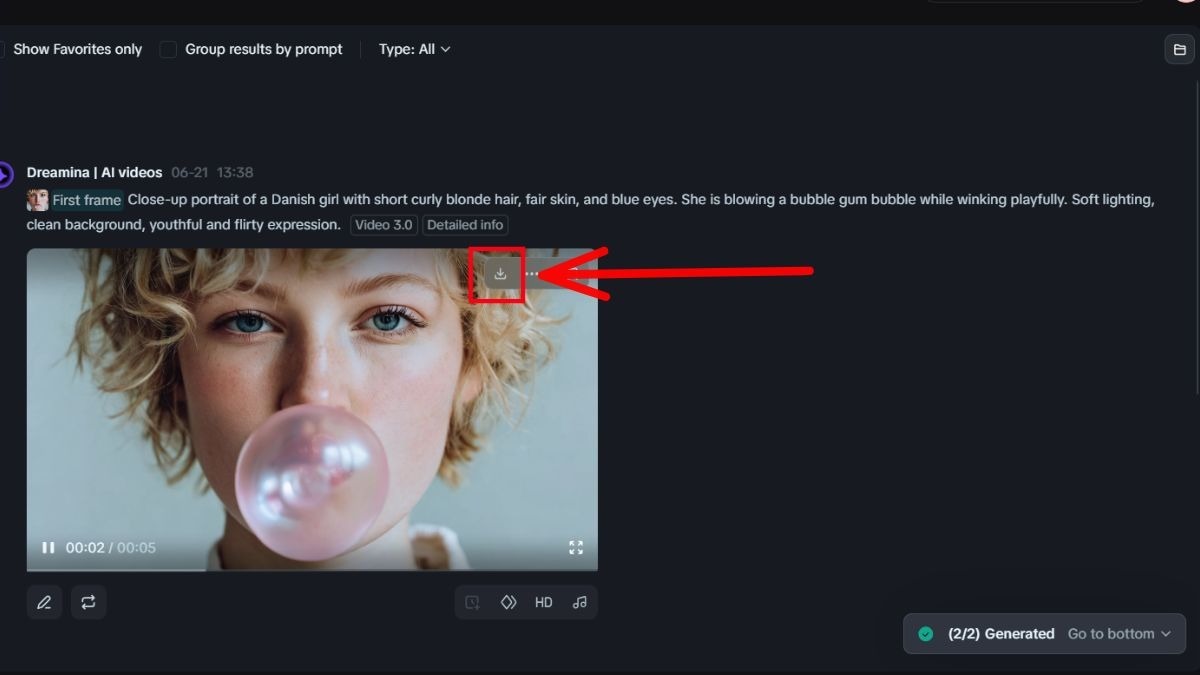Cách tải video từ Seedance