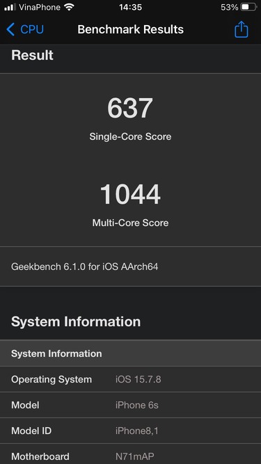 hiệu năng ios 15.7.8